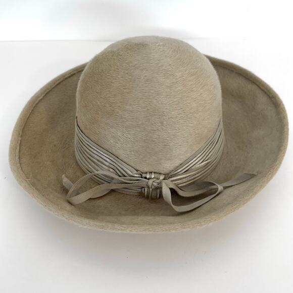 Vintage Trevi by Winner Hat Handmade Tan with Grosgrain Ribbon main image 4